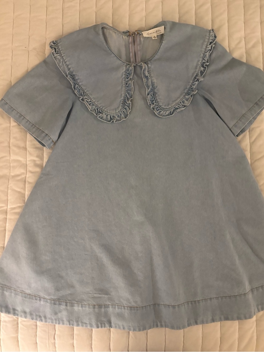 Light Blue Ruffle Collar Mini Dress
